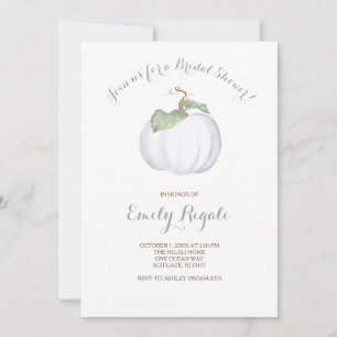 White Pumpkin Bridal Shower Invitation