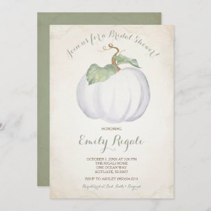 White Pumpkin Bridal Shower Invitation