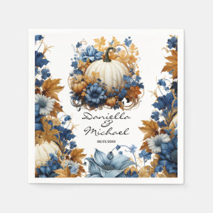 White Pumpkin Elegant Fall Garden  Napkin