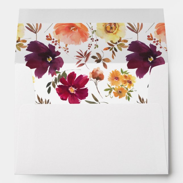 White Pumpkin Fall Floral Envelope 2 (Back (Bottom))