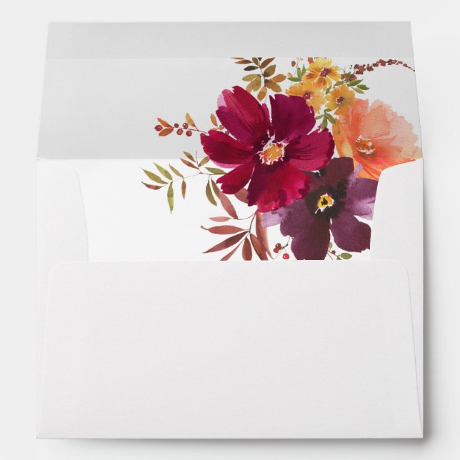 White Pumpkin Fall Floral Envelope 3 (Back (Bottom))
