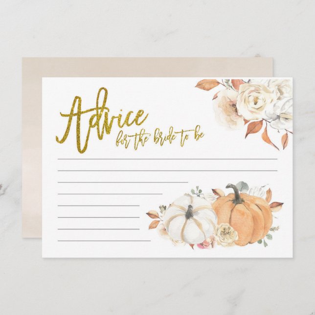 White Pumpkin Floral Advice for the bride to be (Front/Back)