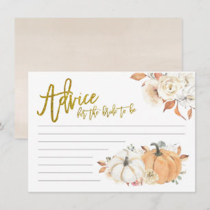 White Pumpkin Floral Advice for the bride to be Card