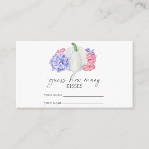 White pumpkin - guess how many kisses bridal game enclosure card