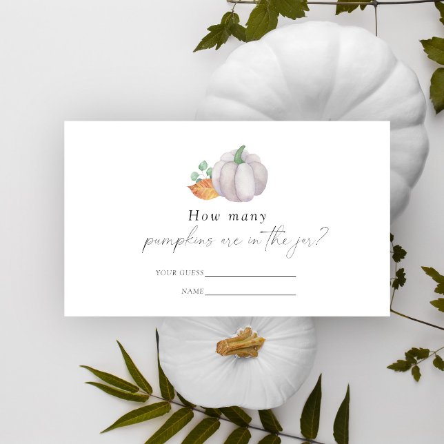 White pumpkin - Guess how many pumpkins game Enclosure Card (Creator Uploaded)