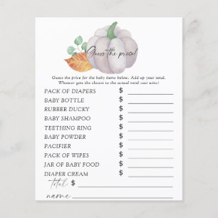 White pumpkin - Guess the price Game