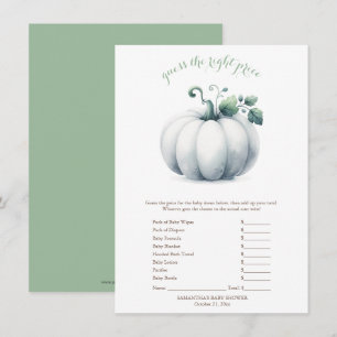 White Pumpkin Guess the Right Price Game Invitation