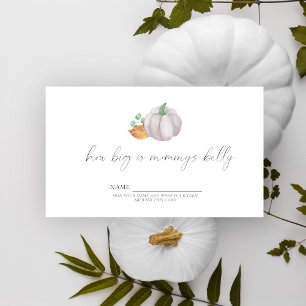 White pumpkin - How big is mummy's belly game Enclosure Card