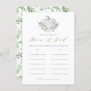 White Pumpkin How Old Were Mum and Dad Card