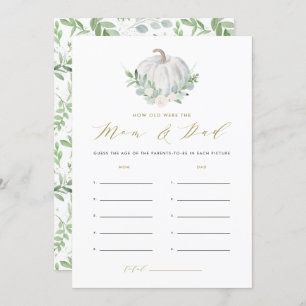 White Pumpkin How Old Were Mum and Dad Game Invitation