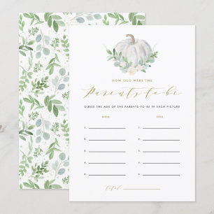 White Pumpkin How Old Were the Parents Game Invitation