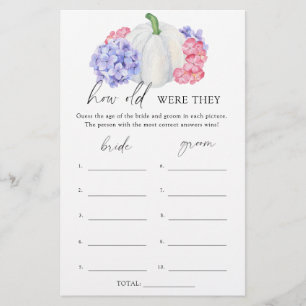 White pumpkin - How old were they bridal game