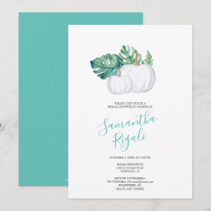 WHITE PUMPKIN Monstera Rehearsal Dinner Invite