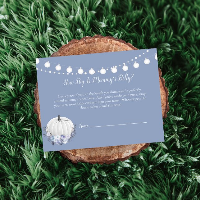 White Pumpkin Mum's Belly Size Baby Shower Game Invitation (Creator Uploaded)