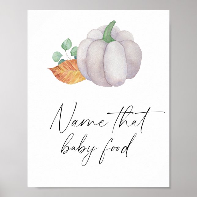 White pumpkin - name that baby food poster (Front)