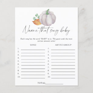 White pumpkin - Name that song baby shower game
