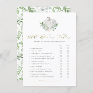 White Pumpkin Old Wives' Tale Prediction Game Card