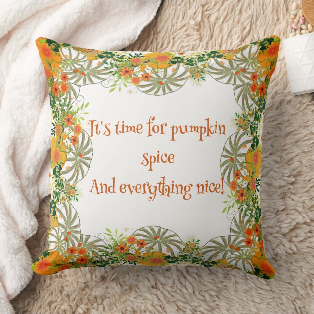 White Pumpkin Orange Fall Colours Autumn Foliage  Cushion (Blanket)