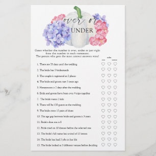 White pumpkin - Over or under bridal shower game