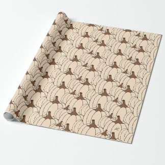 White Pumpkin Patch Wrapping Paper