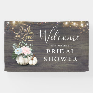 White Pumpkin Rustic Fall Bridal Shower Banner