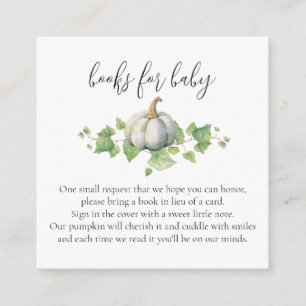 White Pumpkin Rustic Farmhouse Theme Book Request Enclosure Card