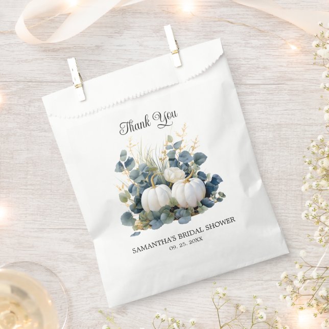 White pumpkins Bridal Shower Thank You Favour Bags (Clipped)