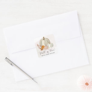 White Pumpkins Fall in Love Envelope Seal