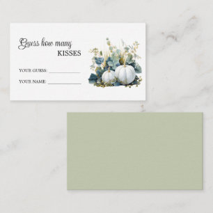 White pumpkins How Many Kisses Bridal Shower Game  Enclosure Card