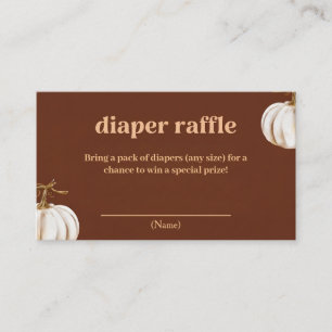 White Pumpkins Terracotta Fall Diaper Raffle  Enclosure Card