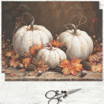 White Pumpkins Vintage Oil Painting Decoupage Tissue Paper<br><div class="desc">Add a touch of timeless elegance to your projects with White Pumpkins Vintage Oil Painting Decoupage Tissue Paper. Featuring a beautiful vintage oil painting of white pumpkins, this tissue paper brings a sophisticated and serene charm to your crafts. Perfect for unique home decor, seasonal gift wrapping, and other creative endeavours....</div>