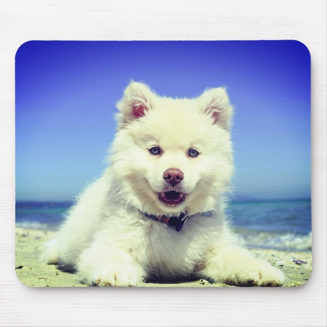 White Puppy Mouse Mat (Front)