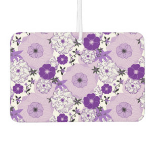 White Purple Flowers Gardener Spring Season Garden Car Air Freshener