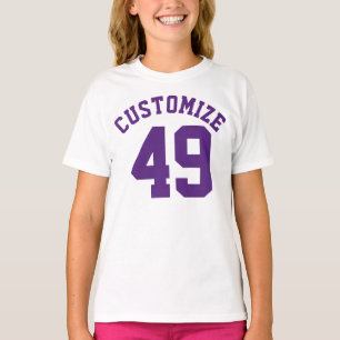 White & Purple Kids   Sports Jersey Design T-Shirt