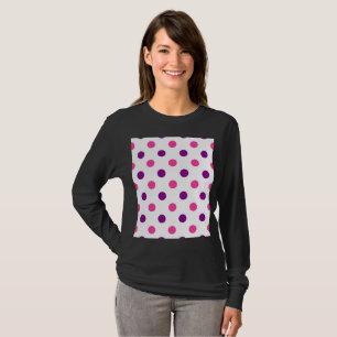 White Purple Pink Polka Dots Pattern T-Shirt