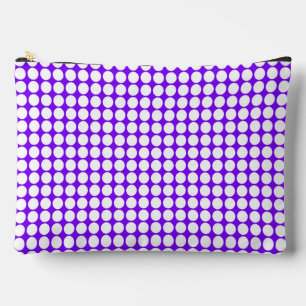 White Purple Polka Dots Large Accessory Pouch
