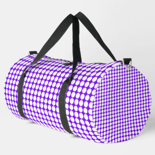 White Purple Polka Dots Large Duffle Bag