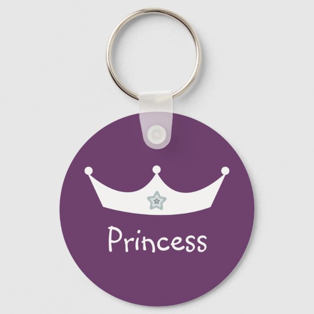 White & purple Princess crown key chain (Front)