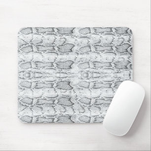 White Python Snake Skin Print Mouse Mat
