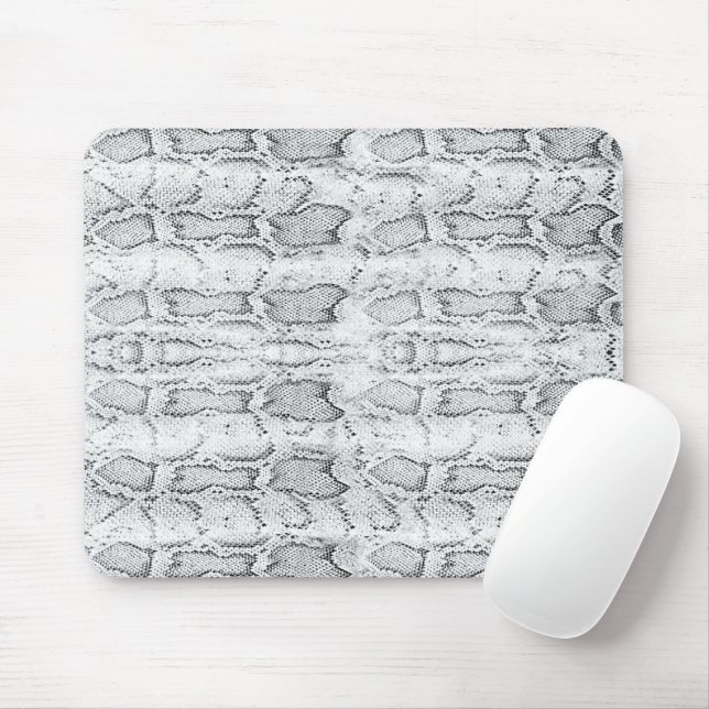 White Python Snake Skin Print Mouse Mat (With Mouse)