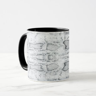 White Python Snake Skin Print Mug