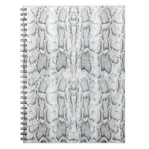 White Python Snake Skin Print Photo Notebook