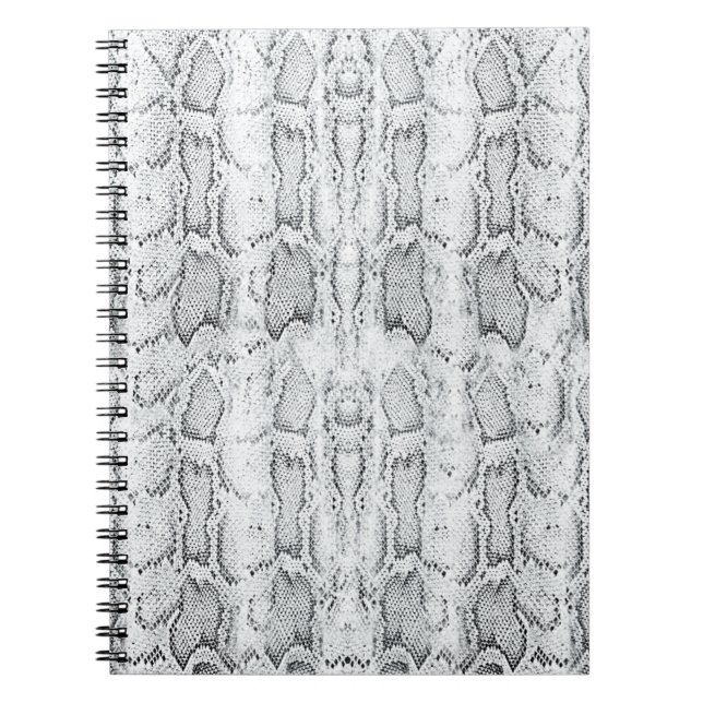 White Python Snake Skin Print Photo Notebook (Front)