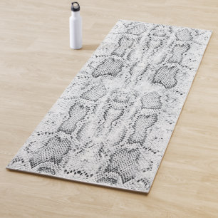 White Python Snake Skin Print Yoga Mat