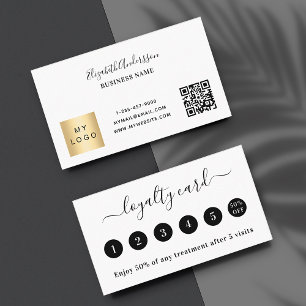 White qr code business logo loyalty card