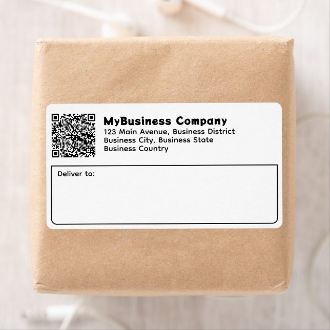 White QR Code Business Shipping Label (Insitu)