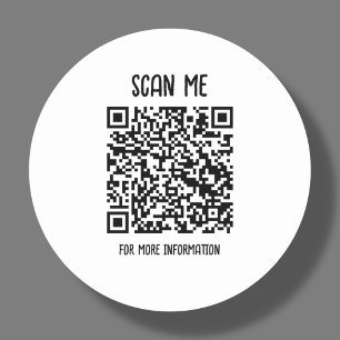 White QR Code Scan For More Information Classic Round Sticker