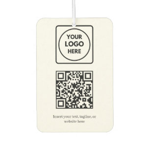 White QR Code   Simple Professional Business Car Air Freshener