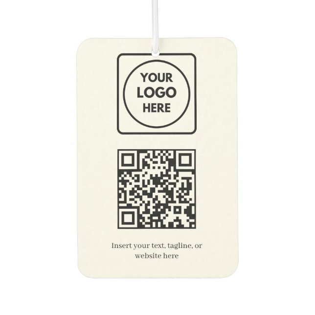 White QR Code | Simple Professional Business Car Air Freshener (Front)