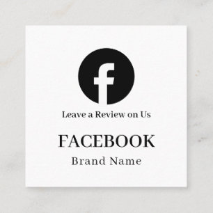 White QR   Facebook Reviews Minimal Custom Link Square Business Card